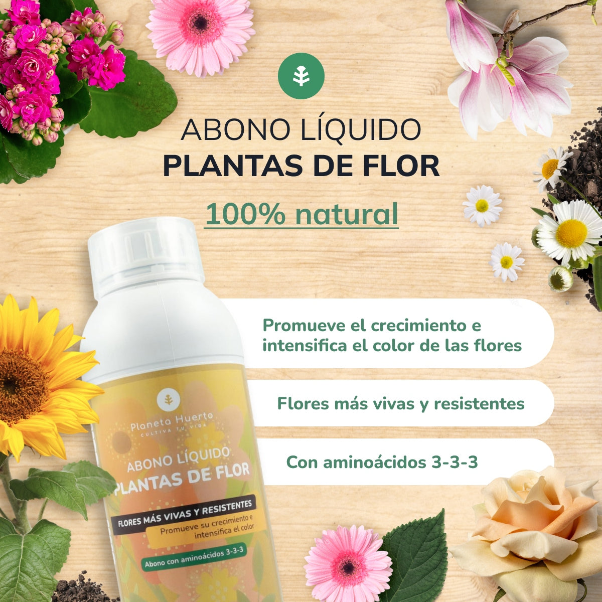 Concime liquido per piante da fiore Planeta Huerto 1 l