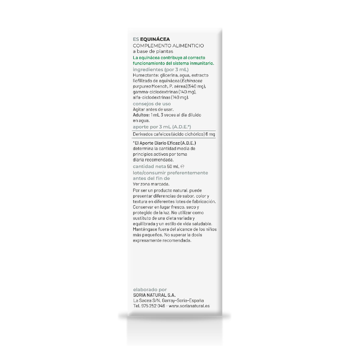 Confezione da 2 estratti di echinacea Soria Natural, 50 ml