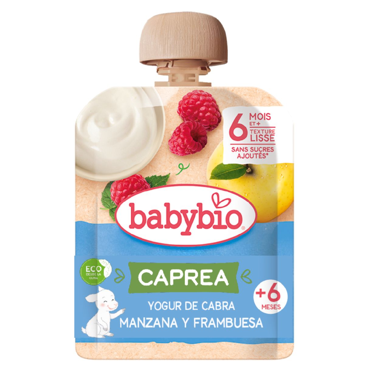 Kubeczek jogurtu z mleka koziego, jabłka i maliny (od 6 miesiąca życia) babybio 85 g