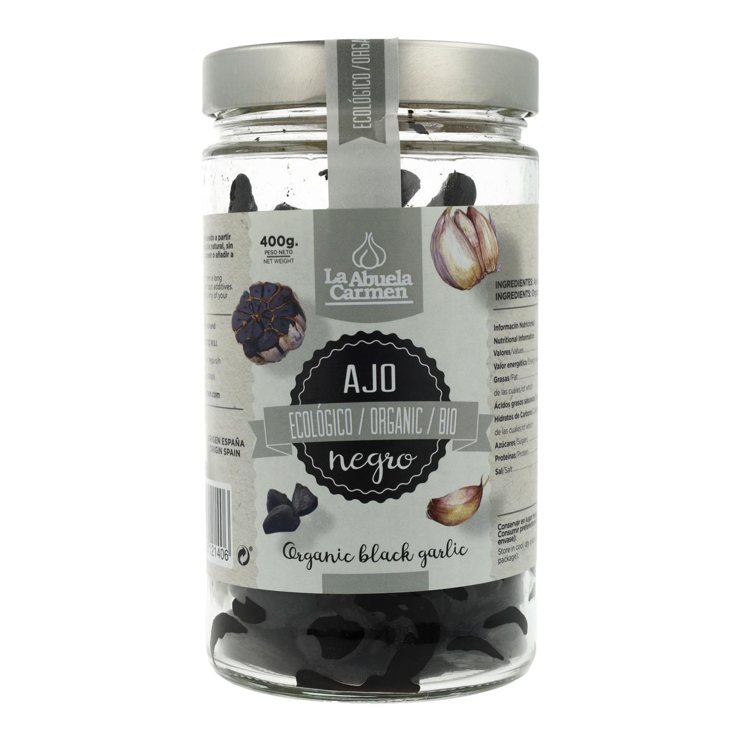 Black Garlic in a glass jar, La Abuela Carmen, 400 g