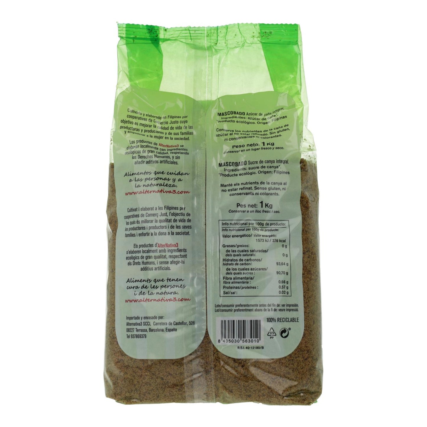 Sucre de canne Mascobado Alternativa, 1 kg