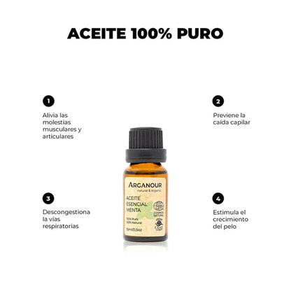 Huile essentielle de menthe poivrée 100 % pure Arganour 15 ml