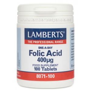 Folic acid 100 tablets of 400 μg, Lamberts