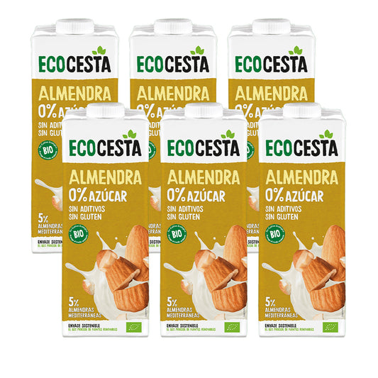 Pack 6 x Bebida Vegetal De Almendra 0% Azúcar Bio, 1L Ecocesta