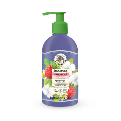 Softening Hand Soap with Wild Strawberry and Cotton Milk, Mama Pharmelia, 500 ml