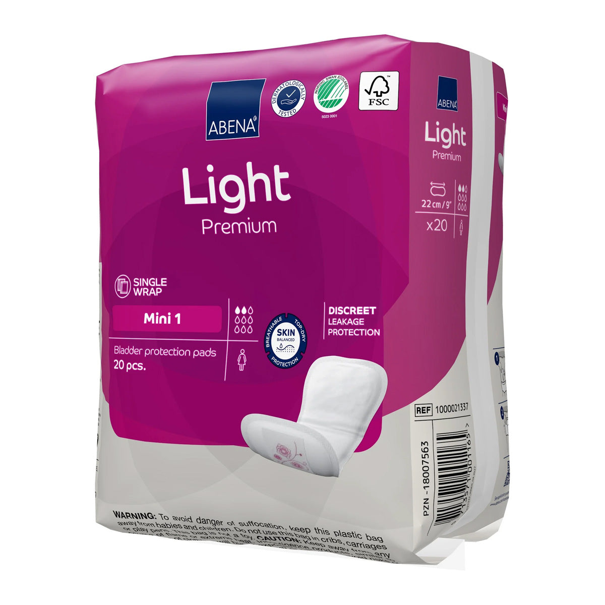 Light Premium Mini Incontinence Pads 1 Abena 20 pcs