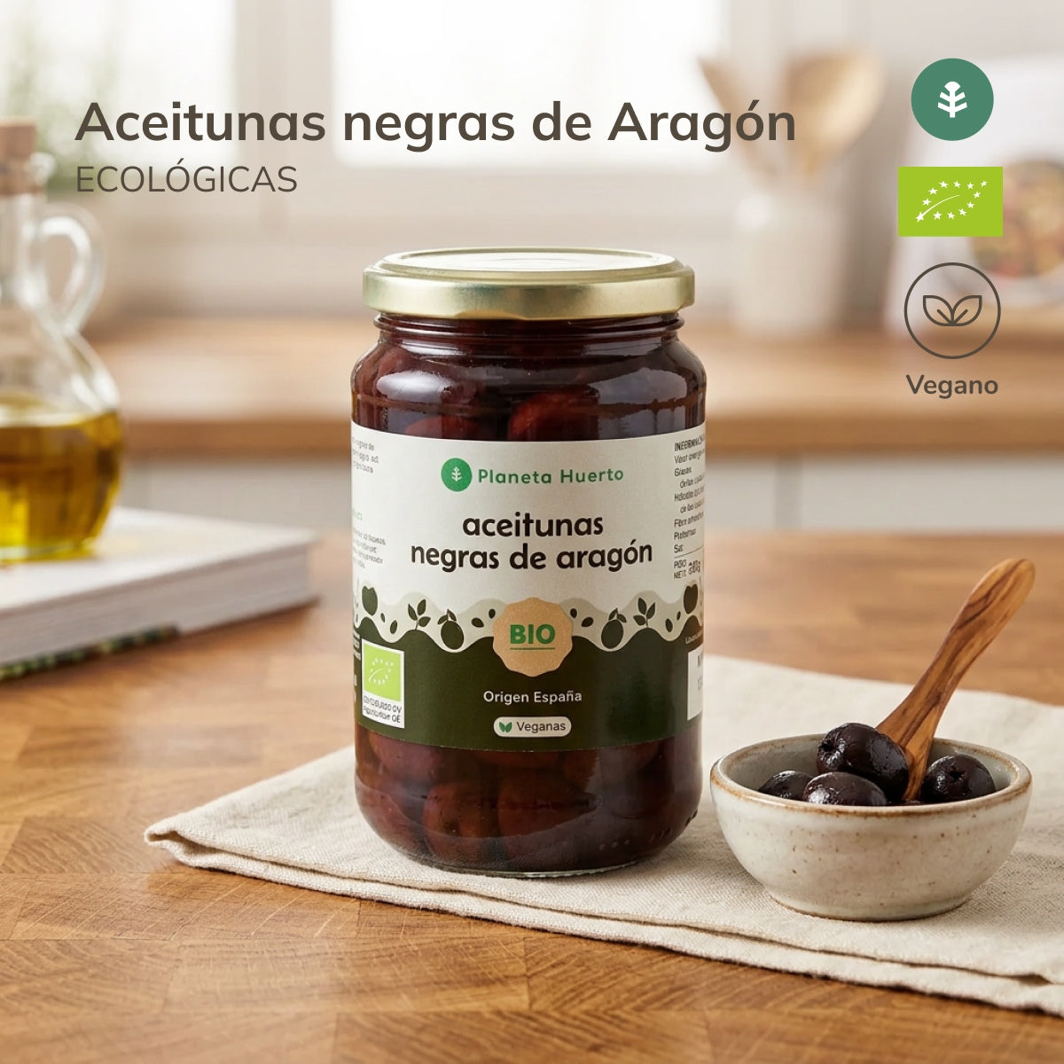 Olives noires d'Aragon Eco Planeta Huerto 390 gr