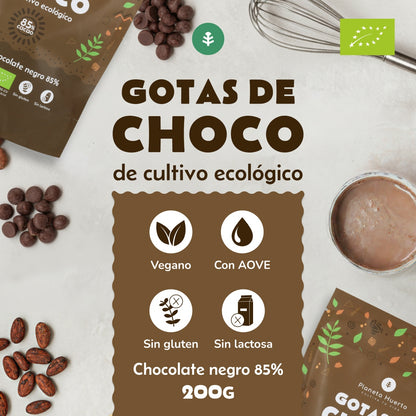 Chocoladedruppels 85% cacao ECO Planeta Huerto 200 g
