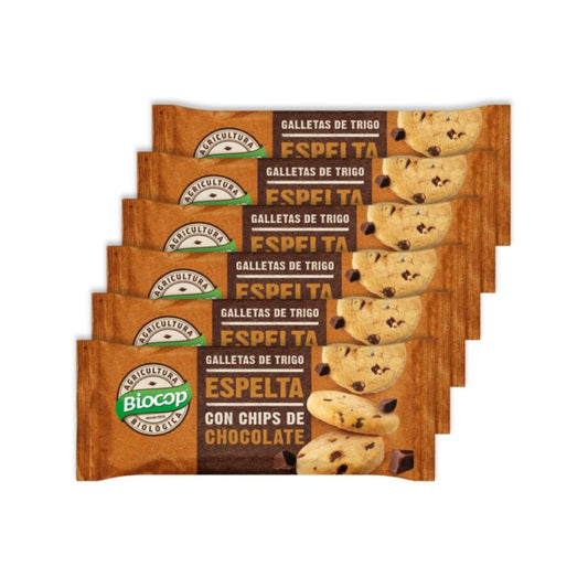 Paquet de 6 biscuits Biocop à l'épeautre et aux pépites de chocolat (32 g)