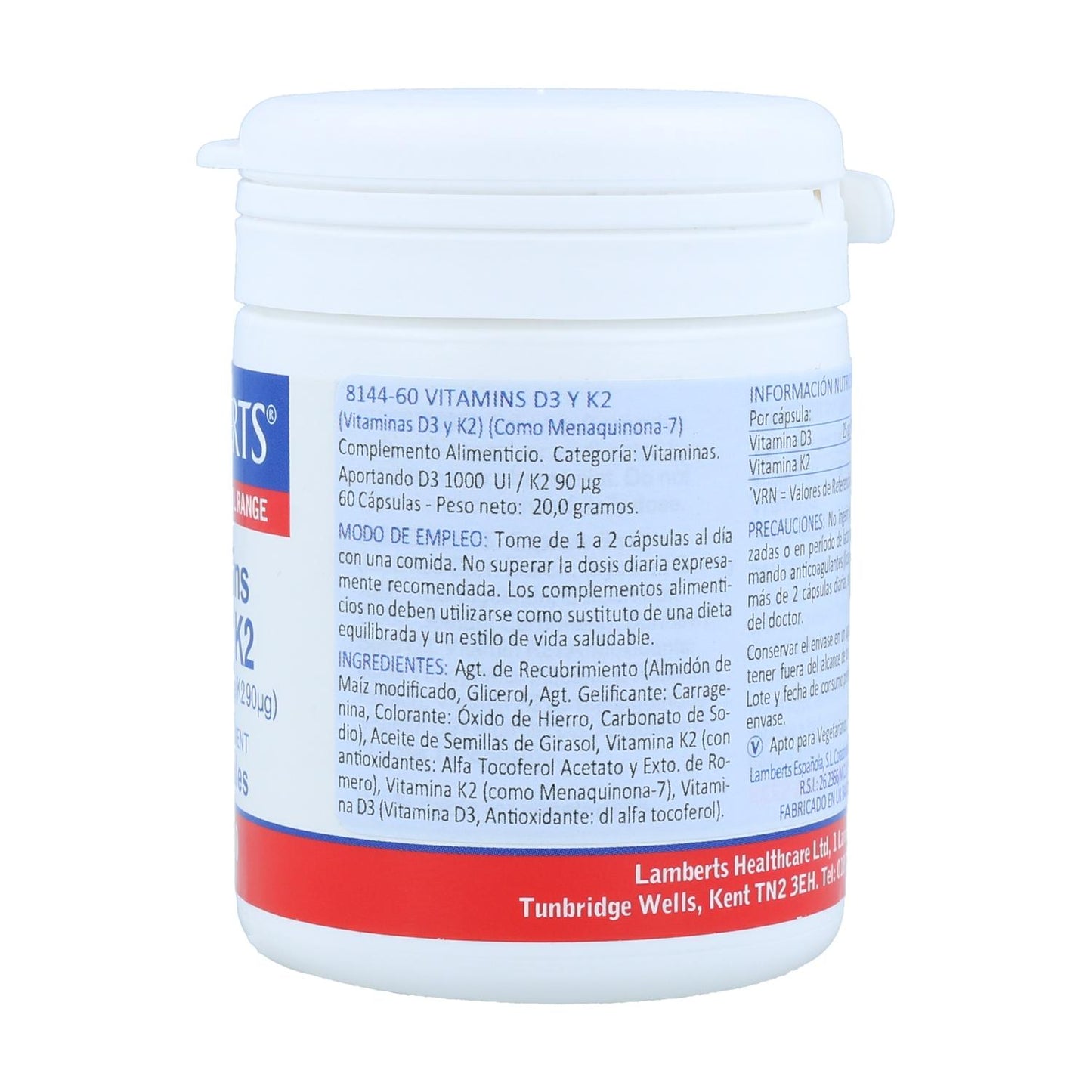 Vitamine D 3 1000 IE en vitamine K2  90 µg, Lamberts