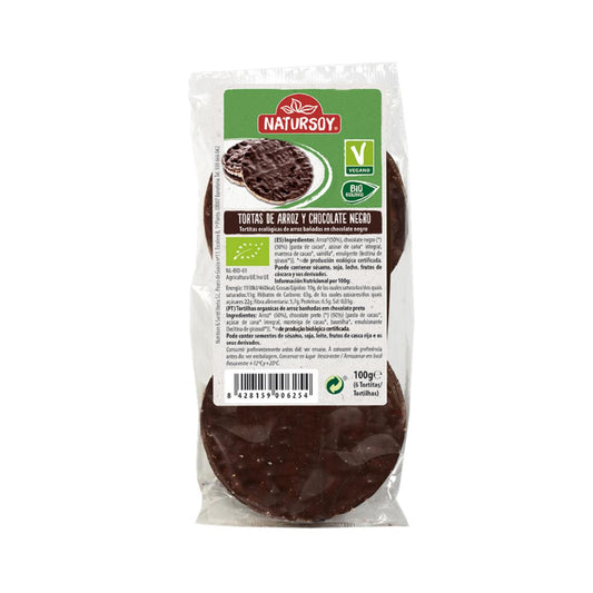 Frittelle di riso con cioccolato fondente, 100 g. Natursoy