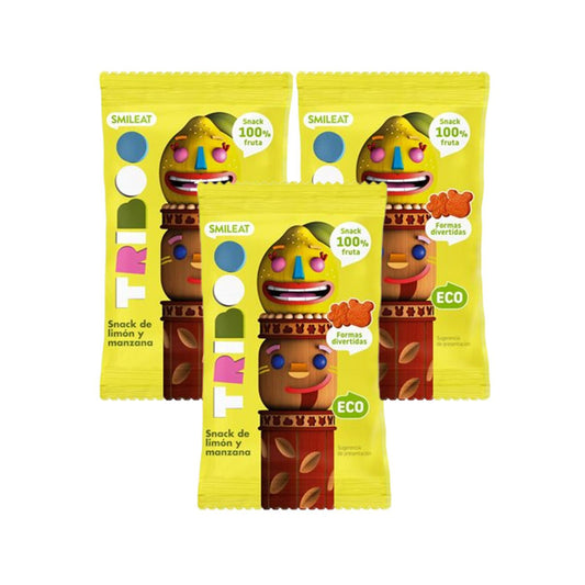 CONFEZIONE DA 3 snack mela e limone Eco 25 g Smileat- Triboo
