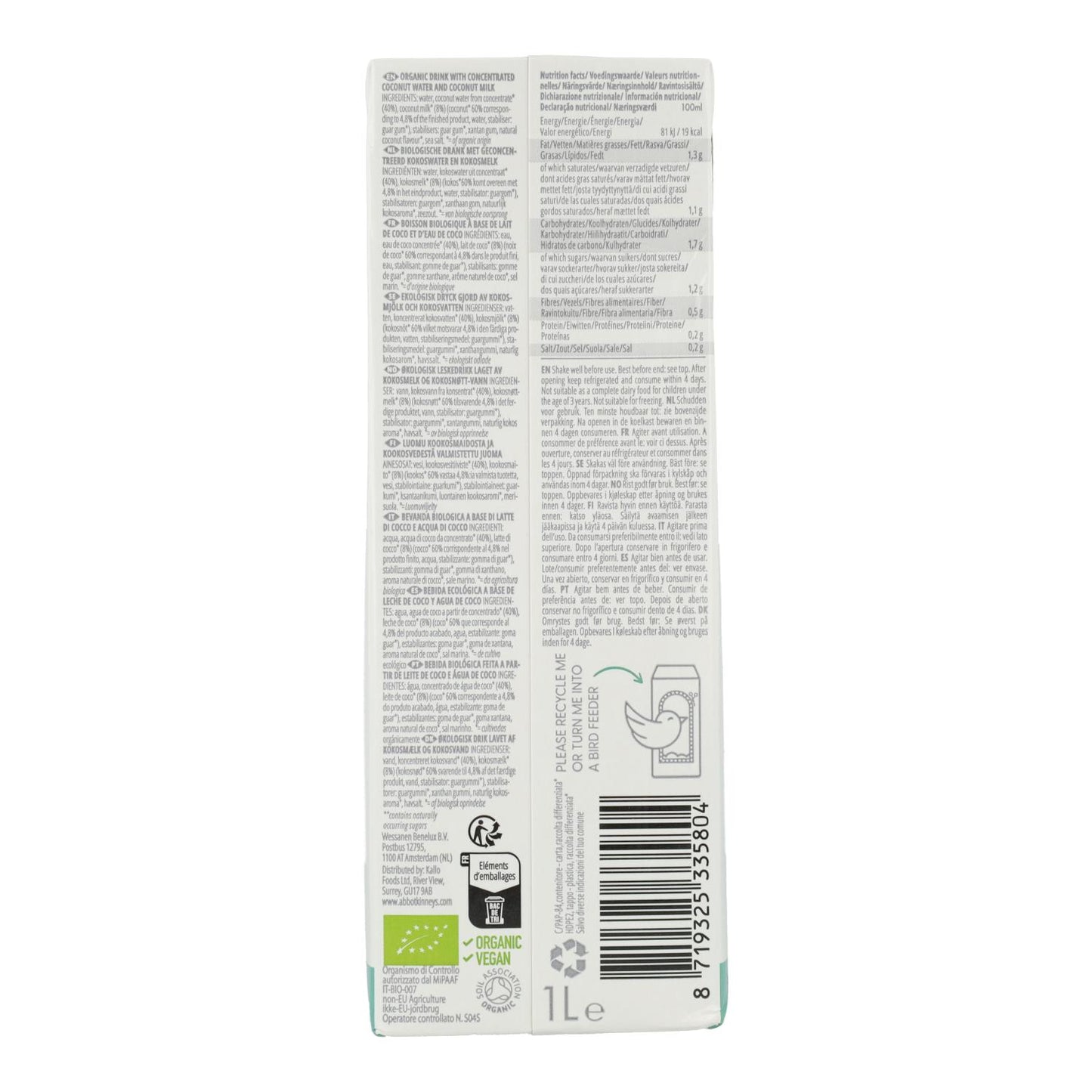 Biologische kokosdrank Supreme Bio Abbot Kinney 1 l