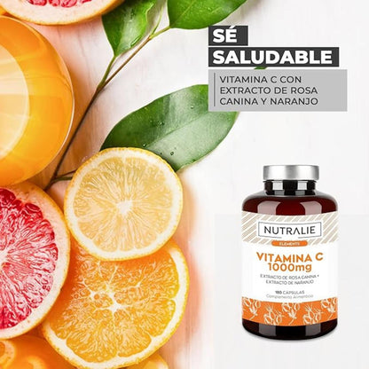 Nutralie Witamina C 1000 mg Rosa Canina + Witamina C Przeciwutleniacz 180 kapsułek