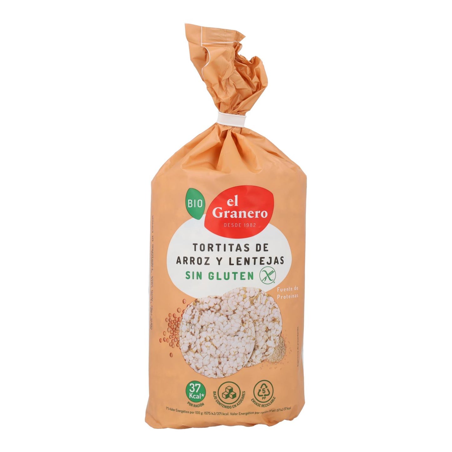 Galettes de riz et de lentilles bio sans gluten El Granero, 115 g