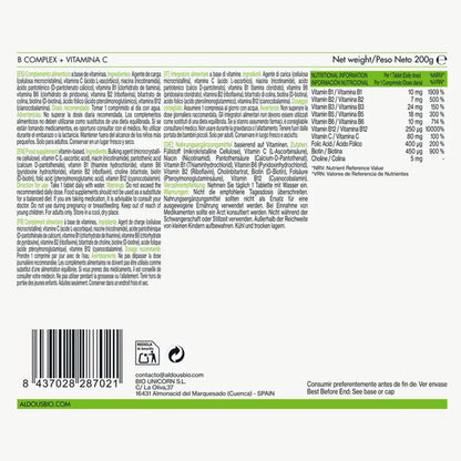 Vitamina B Complesso + Vitamina C Aldous 400 compresse