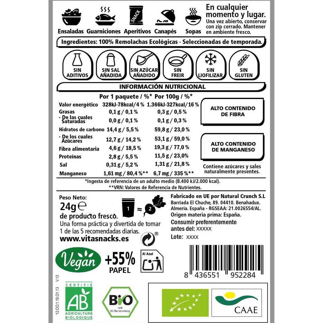 Knapperige biologische bieten VitaSnack 24 g