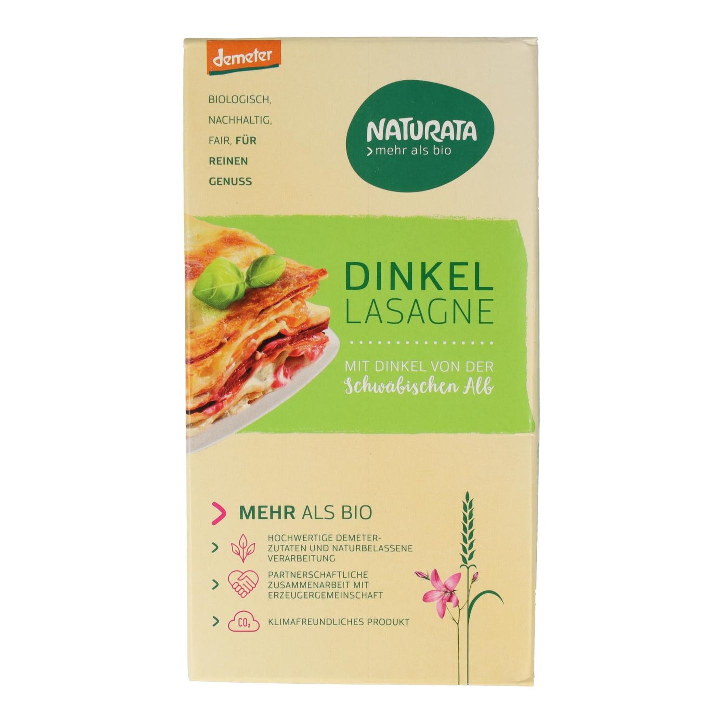 Lasagnebladen van spelt Demeter Naturata 250 g