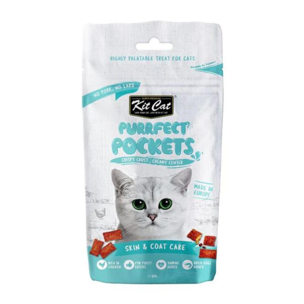 Kit Cat Purrfect Pockets - Skin & Coat Care 60 g Functionele snack voor katten