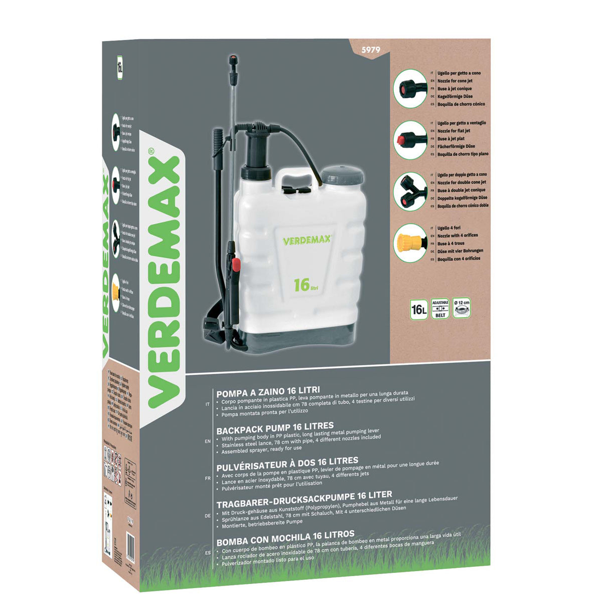 Professioneller Rückensprühapparat 16 l Verdemax