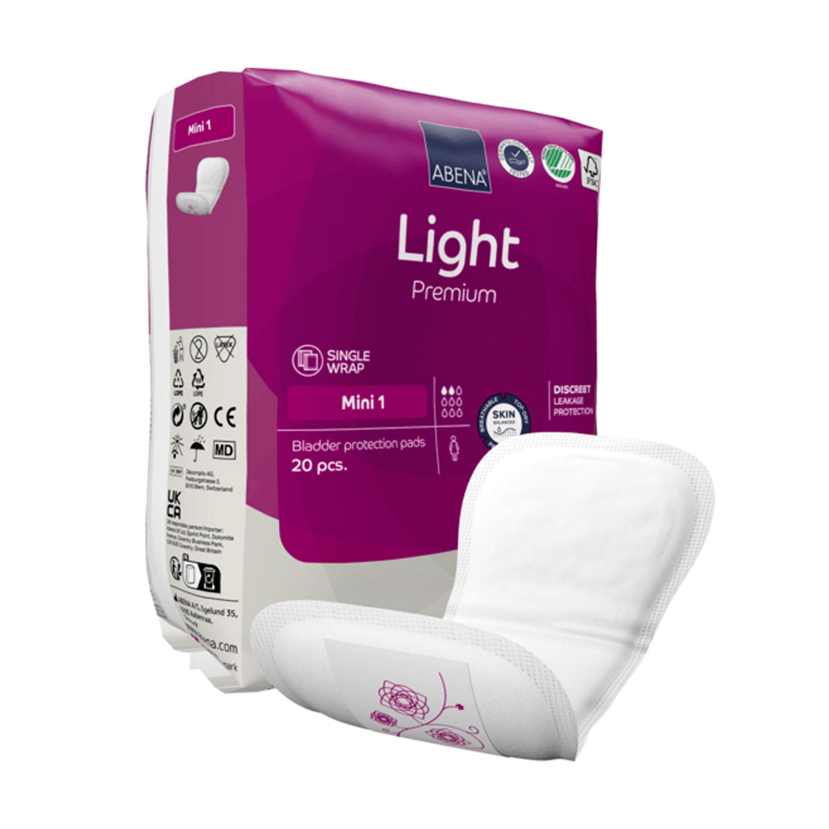 Light Premium Mini Incontinence Pads 1 Abena 20 pcs