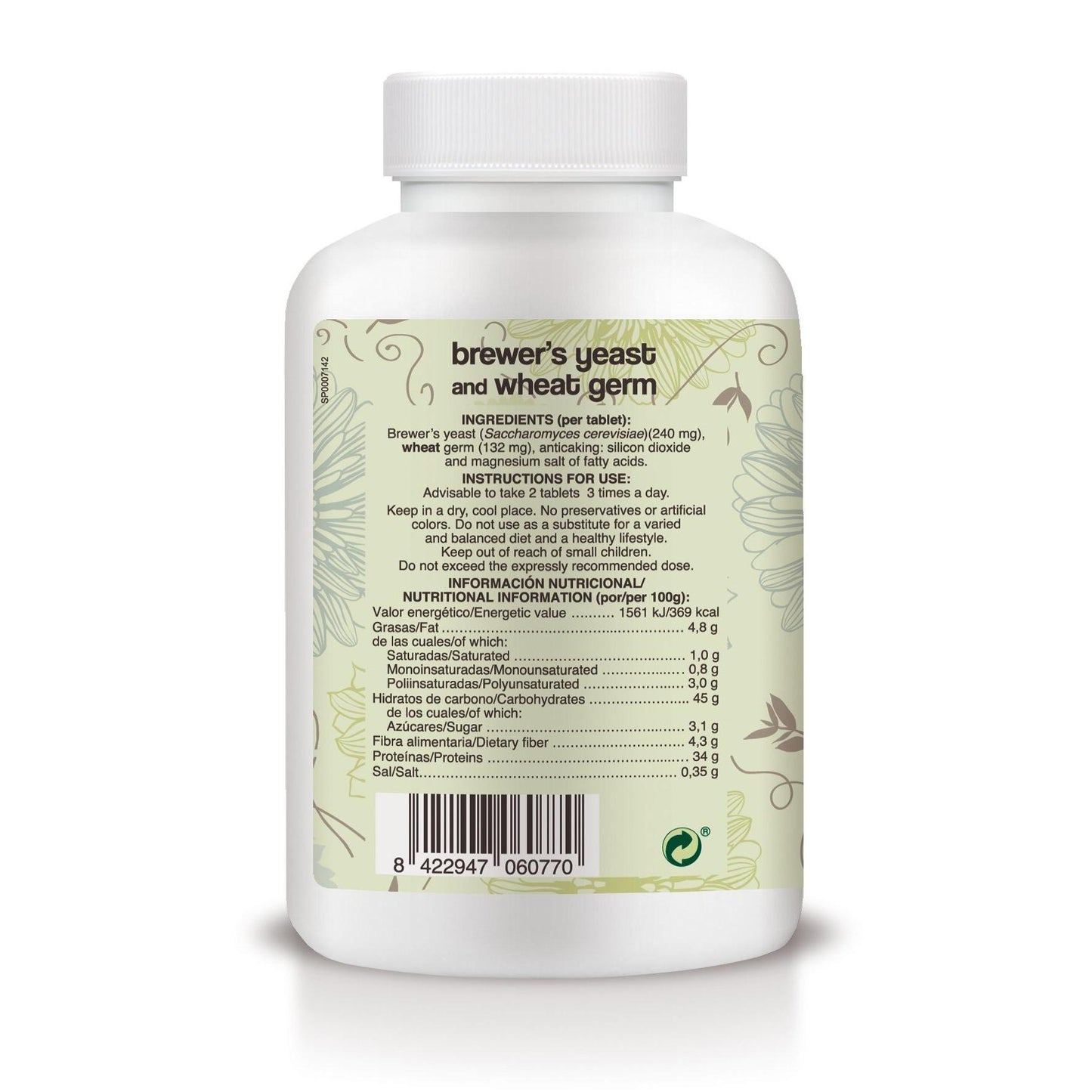 Germes de blé et levure de bière Soria Natural, 500 comprimés