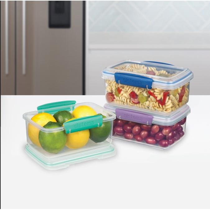 Pakket luchtdichte bakjes Sistema Klip It 3x1 l