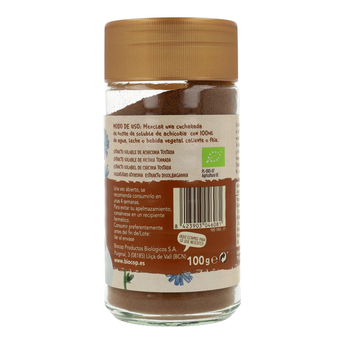 Achicoria Soluble BIO Sin Gluten Biocop 100g