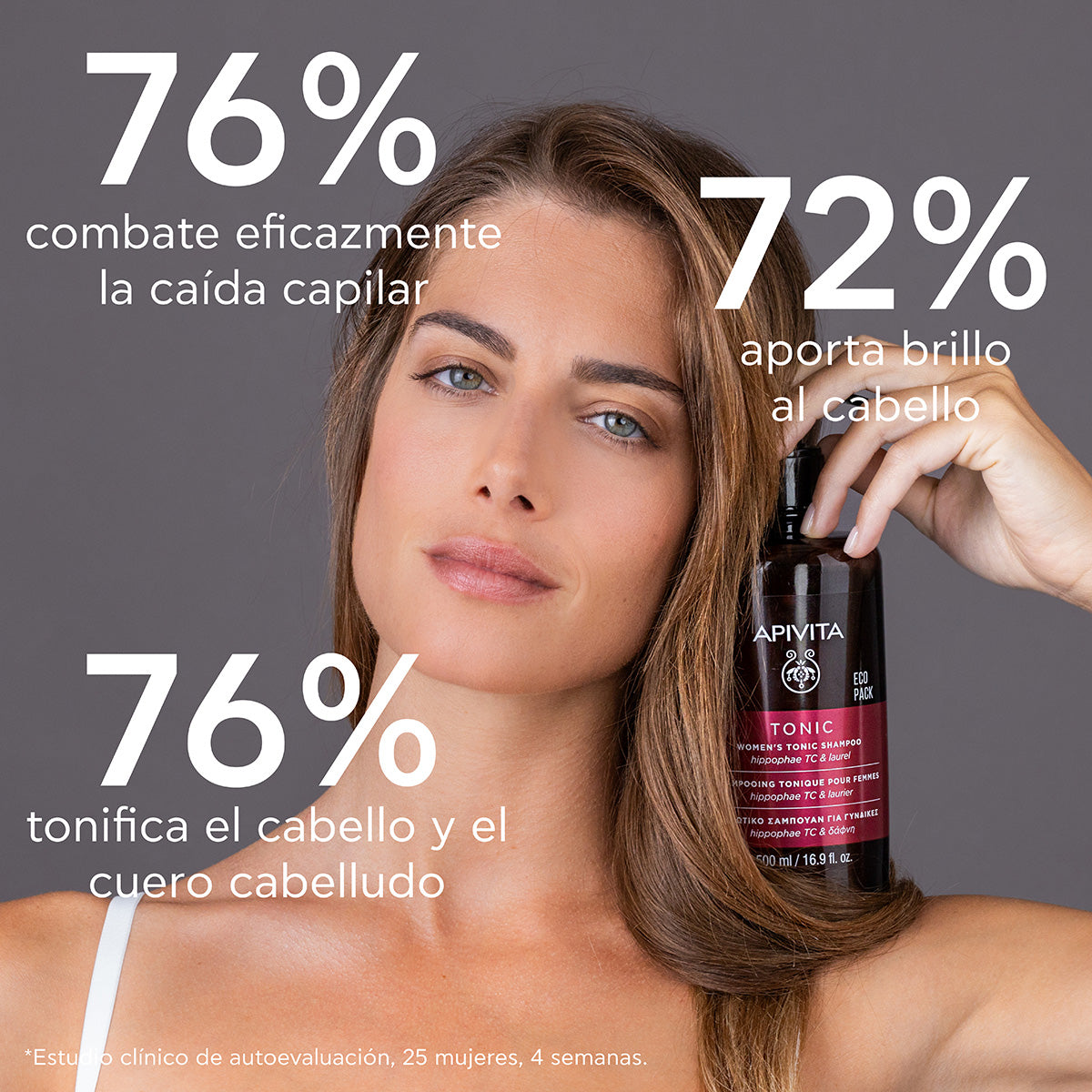 Versterkende shampoo voor vrouwen tegen haaruitval - ECOPACK APIVITA, 500 ml