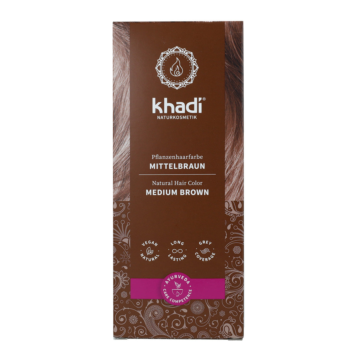 Khadi natural medium brown hair dye 100 g
