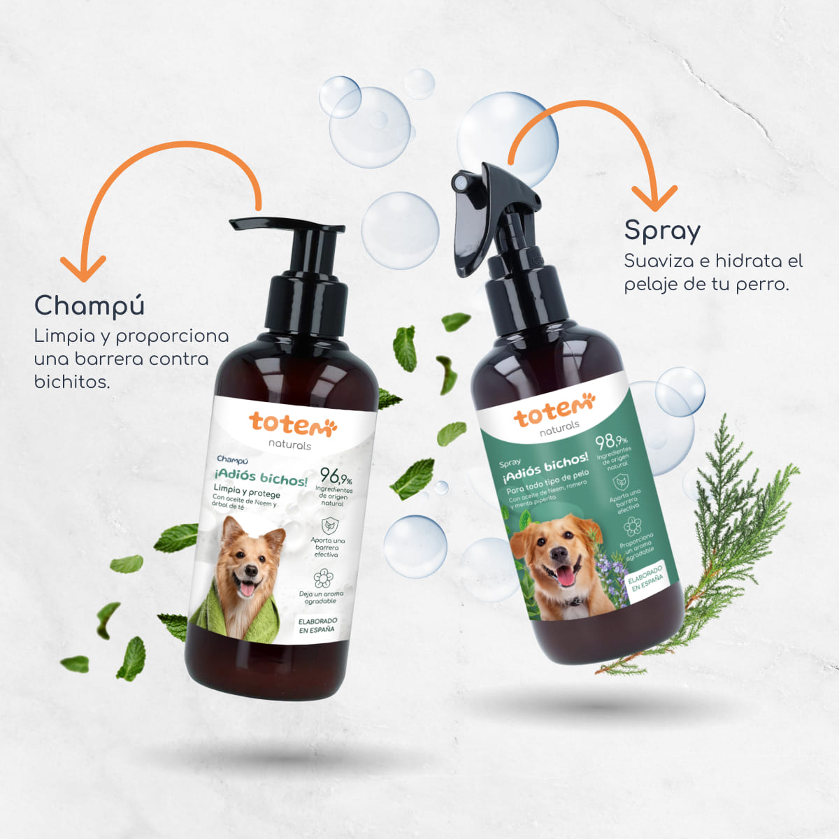 Pacchetto repellente per cani Shampoo  + Spray Totem Naturals