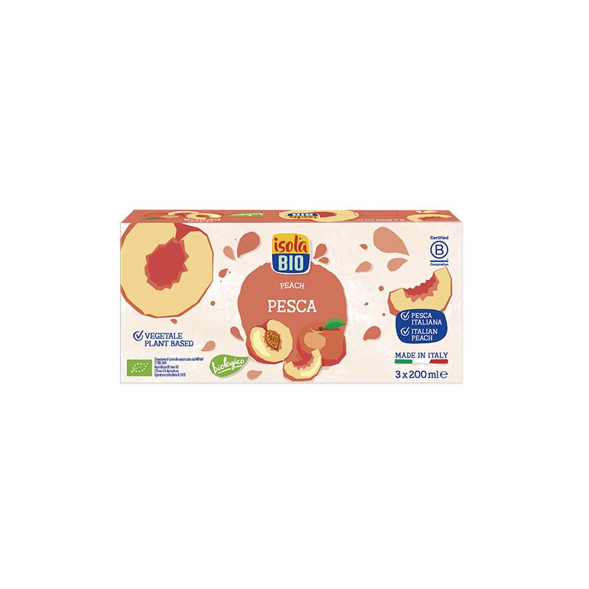 Jus de pêche à l'agave BIO Isola Bio, 3x200 ml