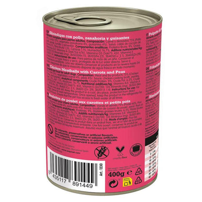 Świeże klopsiki z kurczaka Arquivet 400 g Mokra karma dla psów z kurczakiem, marchewką i groszkiem