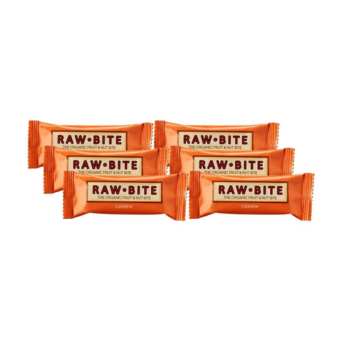 Pack of 6 Raw-Bite Organic Cashew Bars 50 g
