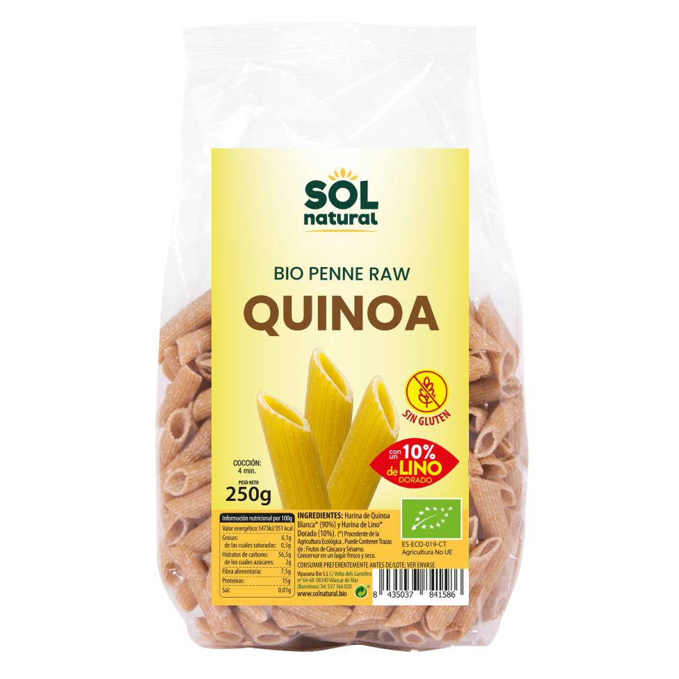 Quinoa-macaroni met biologisch lijnzaad, glutenvrij Sol Natural 250 g