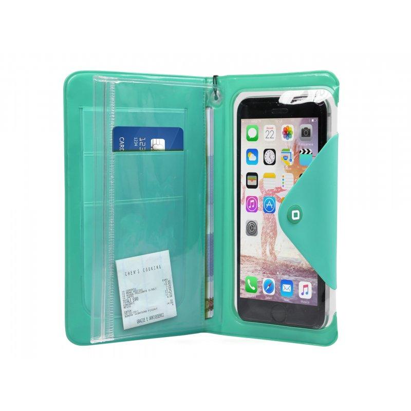 Housse imperméable type livre pour smartphone jusqu'à 5" SBS aguamarina