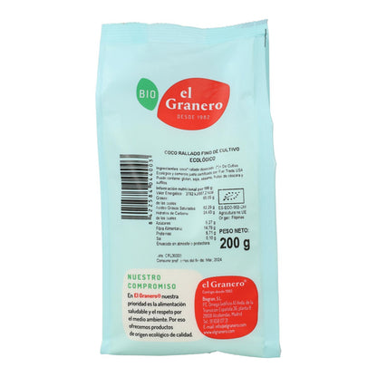 Fein geriebene Bio-Kokosnuss El Granero, 200 g