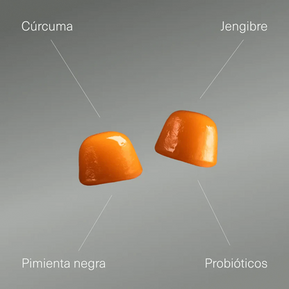 Kurkuma mit Ingwer und schwarzem Pfeffer + Probiotika Aldous Bio 120 Gummibärchen