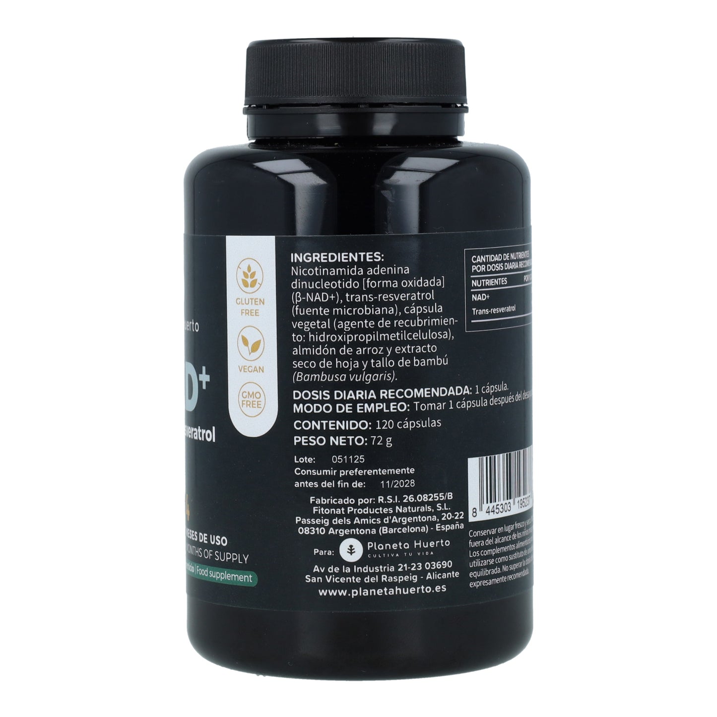 NAD+ Transresveratrol Planeta Huerto 120 kapslar
