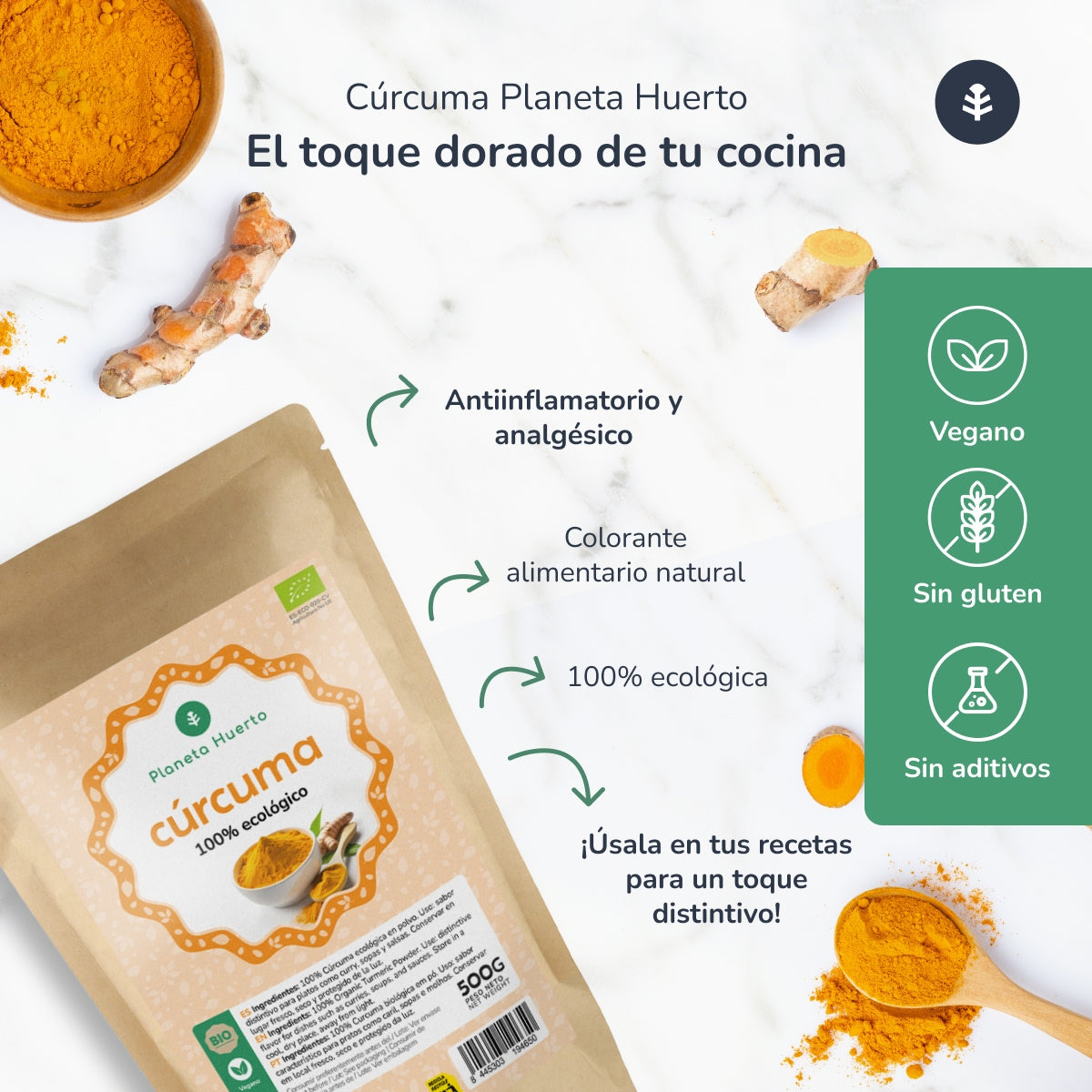 Curcuma in polvere ECO Planeta Huerto 500 g