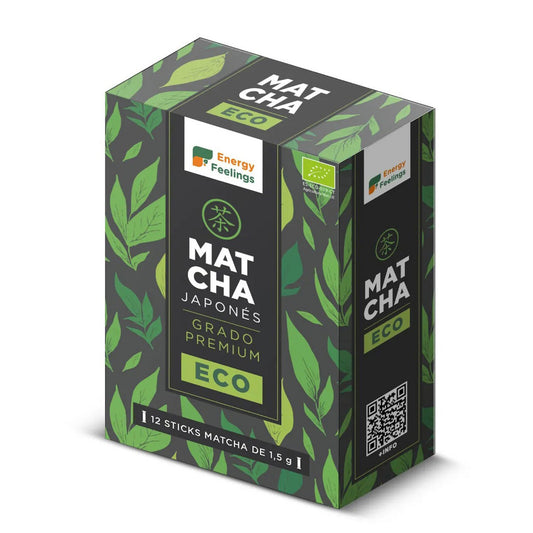 Låda med 12 Matcha ECO Energy Feelings-pinnar 18 g