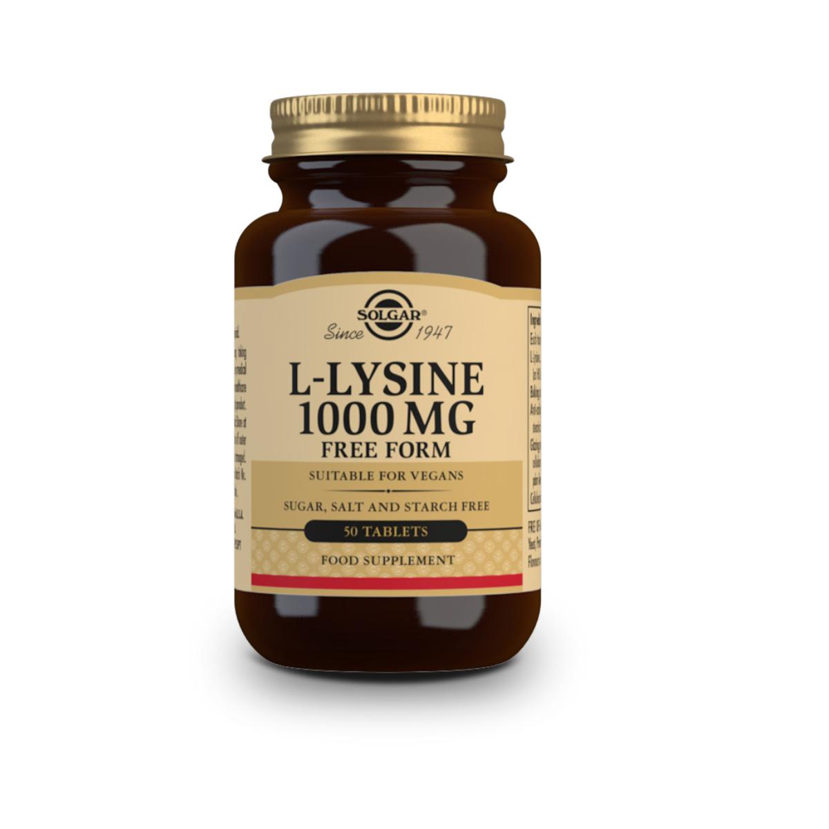 L-Lysine, 1000 mg tablets, 50 capsules