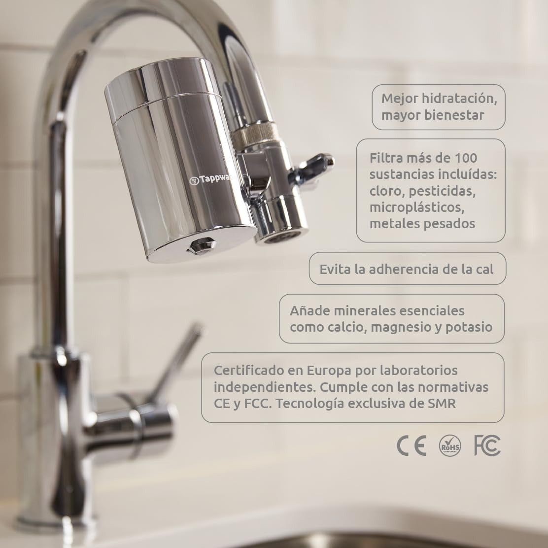 Jahrespackung Wasserhahnfilter EcoPro Chrome SMR Tappwater