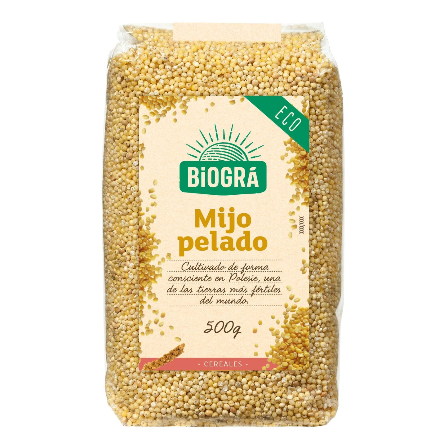 Gepelde gierstkorrels 500 g Bio Biográ