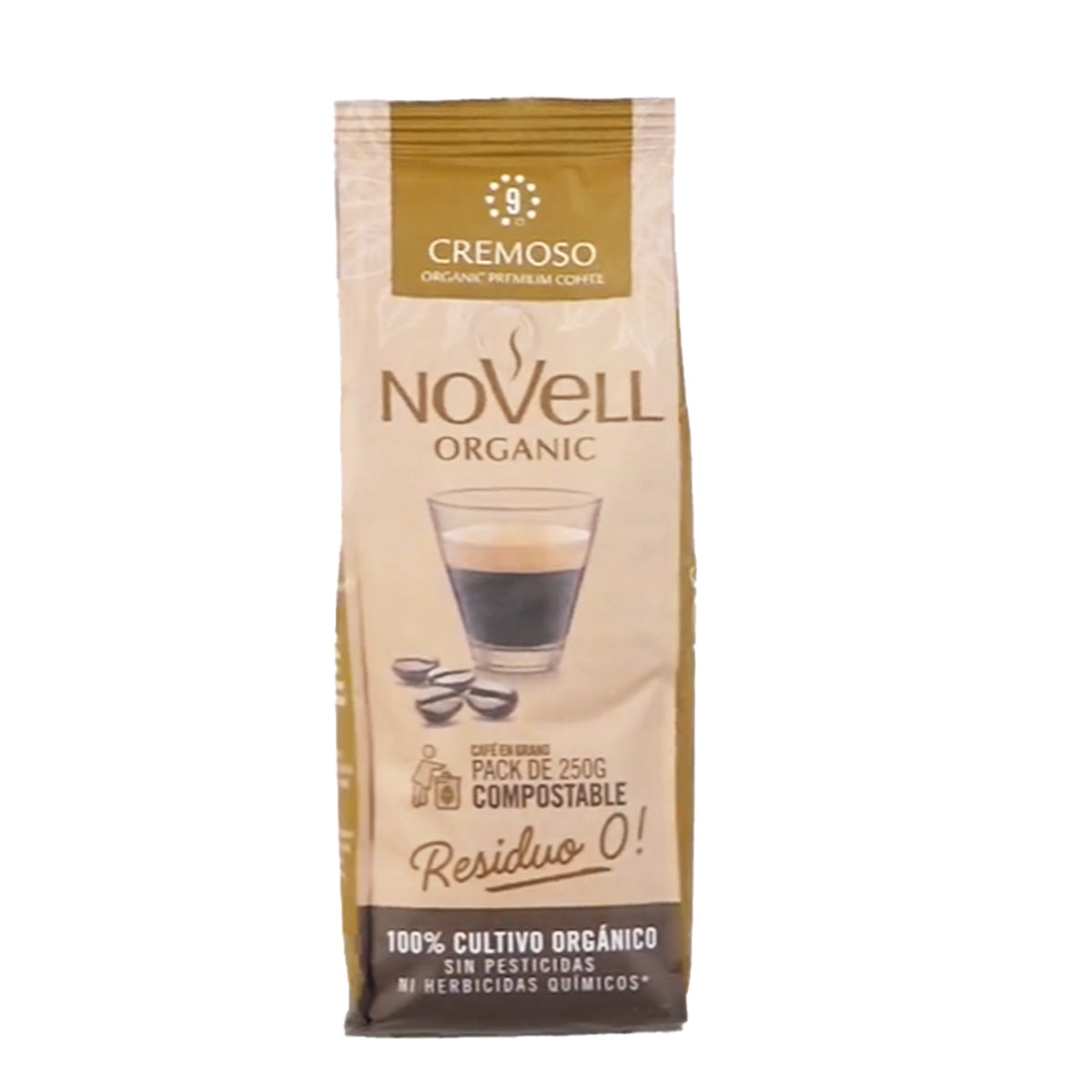 Biologische koffiebonen Compost cremoso Novell 250 g