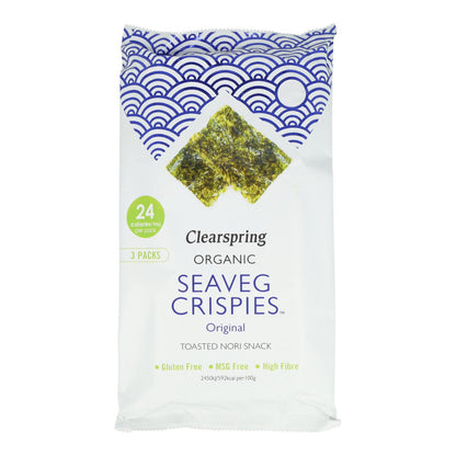 Pack 5 uds Snack BIO de Alga Nori tostada BIO Clearspring 4 g