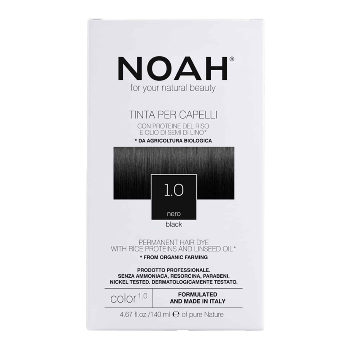 Zwarte haarverf Noah 140 ml (1.0)