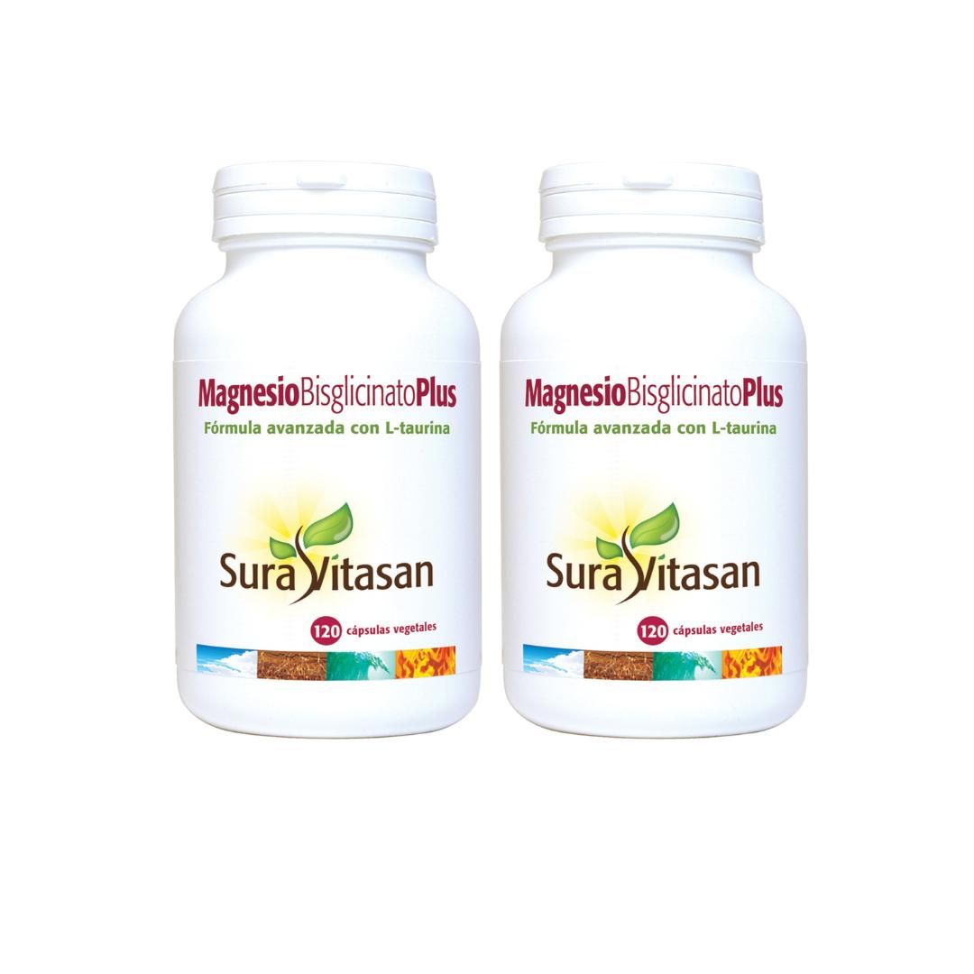 Pack of 2 Magnesium Bisglycinate Plus 120 capsules Sura Vitasan