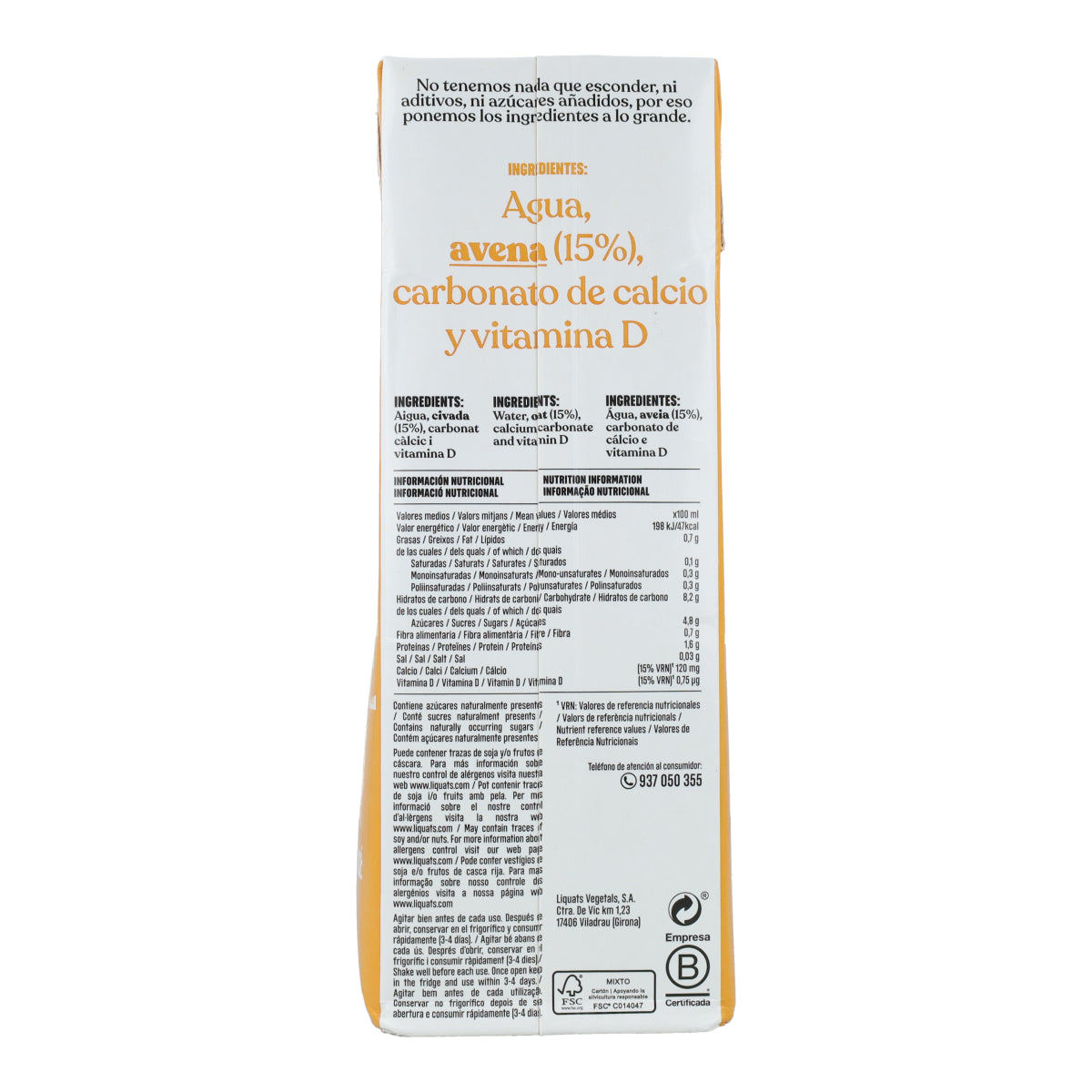 Glutenvrije haverdrank met calcium YOSOY 1 l