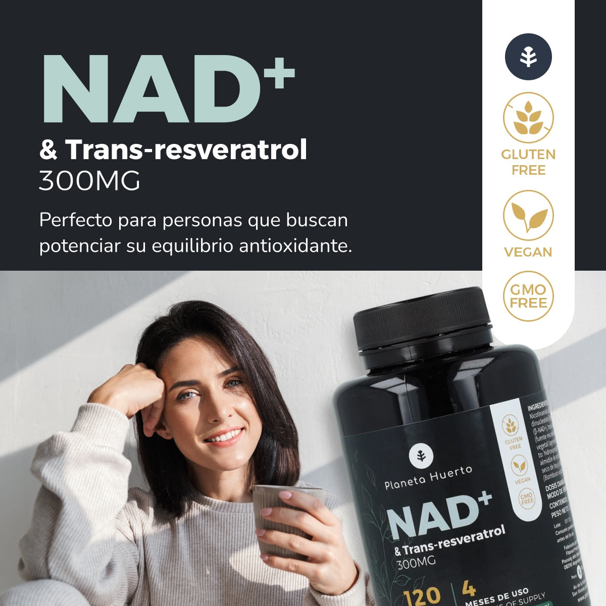 NAD+ Transresveratrol Planeta Huerto 120 kapslar